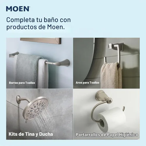 Vista 8 de Moen 84346SRN Karis Spot Resist Grifo de Lavabo de Baño de Níquel Cepillado de un Solo Mango con Placa de Cubierta Opcional