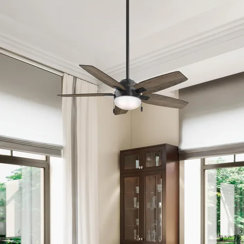 Vista 3 de Hunter Ventilador de techo contemporáneo negro mate de 46 pulgadas con kit de luces (renovado)
