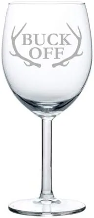 Vista 2 de Copa de vino Copa Buck Off Antlers Hunt Hunting Funny (17 oz sin tallo)