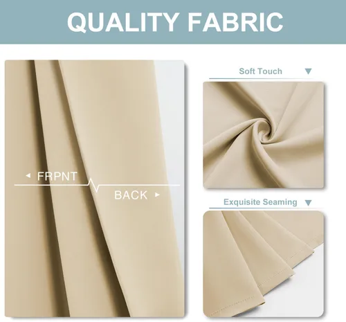 Vista 104 de ChrisDowa - Cortinas cortas para ventana de 40 pulgadas para dormitorio - Cortinas cortas con ojales y aislamiento térmico para oscurecer