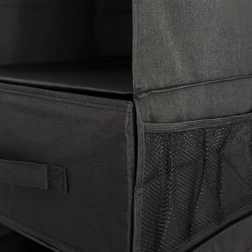 Vista 3 de Organizador colgante de armario de 6 estantes con cajones, almacenamiento de ropa plegable, portátil, estantes colgantes para ropa y zapatos, 47 x