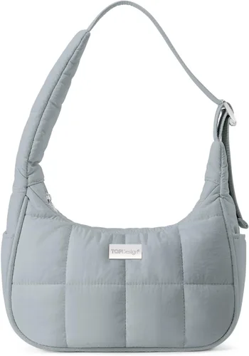 Vista 11 de TOPDesign Bolso de hombro acolchado para mujer, bolso de mano ultraligero con cremallera, correa ajustable