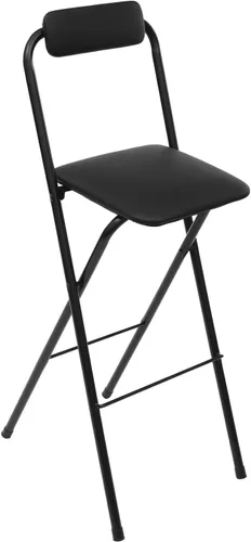 Vista 5 de 2 Pcs Folding Bar Stool with Backrest 275Lbs Tall Foldable Chair 29.5 Inch Freestanding Portable Folding Stool with PVC Caps for Kitchen Island Shop