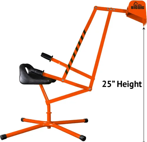 Vista 6 de Excavadora Big Dig con base de rotación 360, color naranja