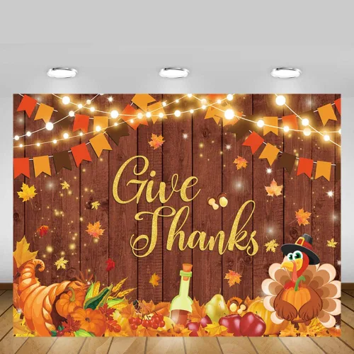 Vista 3 de MEHOFOND Fondo de Acción de Gracias de 7 x 5 pies, pancarta de Acción de Gracias, otoño, cosecha de calabaza, fondo de madera rústica, decoración