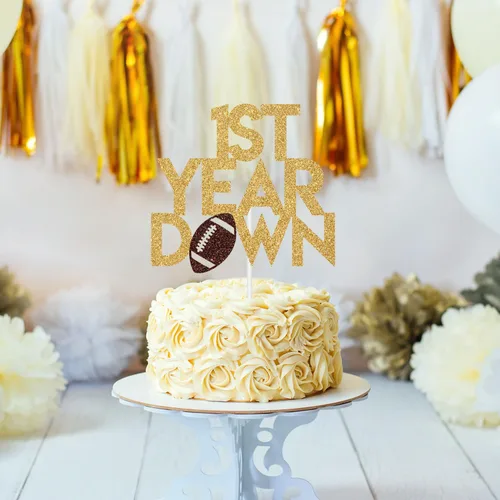 Vista 3 de Decoración para tartas de cumpleaños de 1er año, decoración de pastel de cumpleaños de 1er año, suministros de fiesta de primer cumpleaños