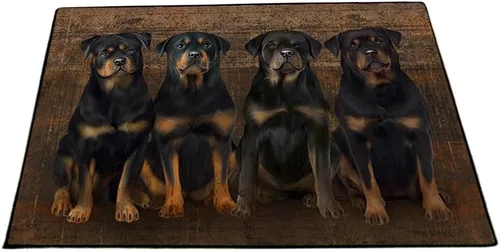 Vista 29 de Doggie of the Day Rottweiler Dogs Floor Mat - 4th of July Independence Day - Best Dog Doormat - Protector Decor - Unique Portrait Art - Premium