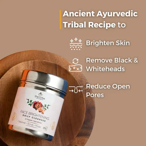 Vista 2 de The Tribe Concepts Limpiador diario iluminador facial, limpiador 3 en 1, exfoliante y máscara para un brillo instantáneo, bronceado y eliminación