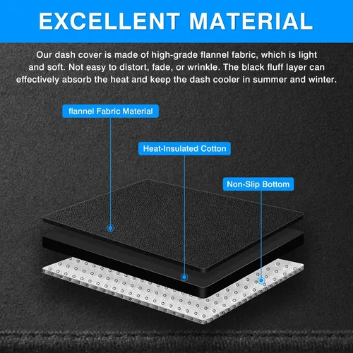 Vista 7 de Autorder Cubierta de salpicadero para Hyundai Sonata 2009 2010 Accesorios Dash Cover Upgrade Flannel Dash Mat Parasol Protector de rayos UV