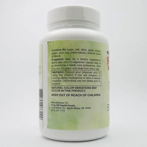 Vista 3 de Holly Hill Health Foods, Extracto de cúrcuma estandarizado, 120 cápsulas vegetarianas