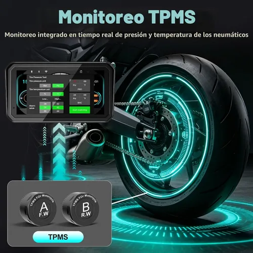 Vista 7 de LBW 2026 - GPS CarPlay para motocicleta de 6 pulgadas con Android Auto inalámbrico, doble cámara de tablero 2K, sistema de navegación, impermeable