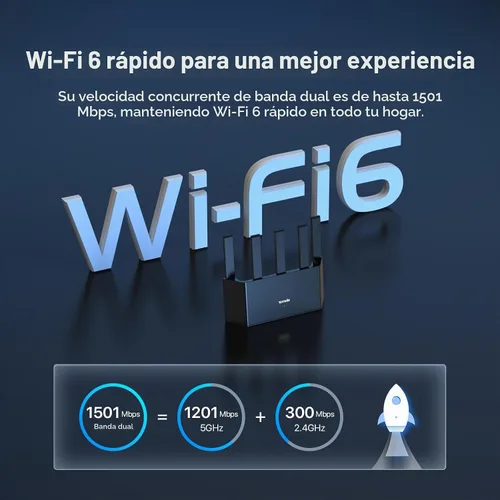Vista 4 de Tenda AX1500 - Enrutador WiFi 6 (RX2L Pro) - Enrutadores WiFi Gigabit de doble banda inteligente para el hogar, diseño vertical con 4 puertos GE