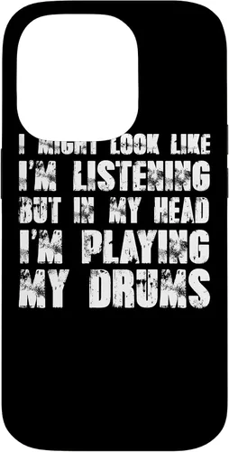 Vista 17 de iPhone 12/12 Pro Might Look Like I'm Listening Playing Drums - Estuche divertido para batería