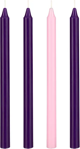 Vista 8 de Mega Candles Juego de 4 velas de adviento de Navidad sin perfume, velas autoajustables con núcleo de color sumergido a mano de 10 pulgadas x 7/8