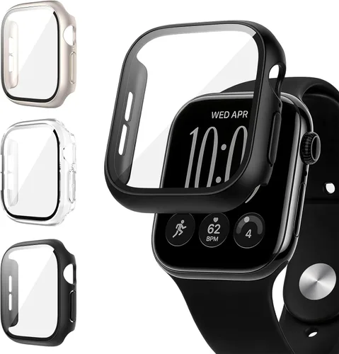Vista 26 de COMMUTER - Juego de 4 fundas compatibles con Apple Watch de 40 mm Series SE 3ra Gen 2025 SE 2/1 6 5 4 con protector de pantalla de vidrio templado