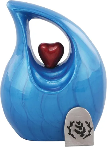 Vista 28 de Urna de cremación Heart of Love para cenizas humanas - Hermosa urna conmemorativa ERN para adultos - ERN decorativa para seres queridos - Urna Negro
