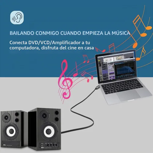 Vista 4 de Cable de audio USB C a 1/4 de pulgada, tipo C a doble cable auxiliar estéreo TRS de 0.250 in, divisor en Y para teléfono inteligente, tableta, 2