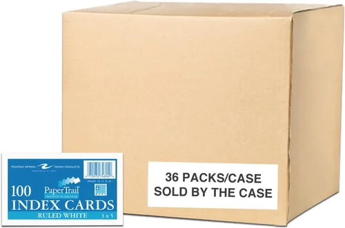 Vista 11 de Roaring Spring Fichas de índice de 4 x 6 pulgadas, caja a granel de 36 paquetes de 100 cada uno, papel de índice blanco liso 100#, rayado