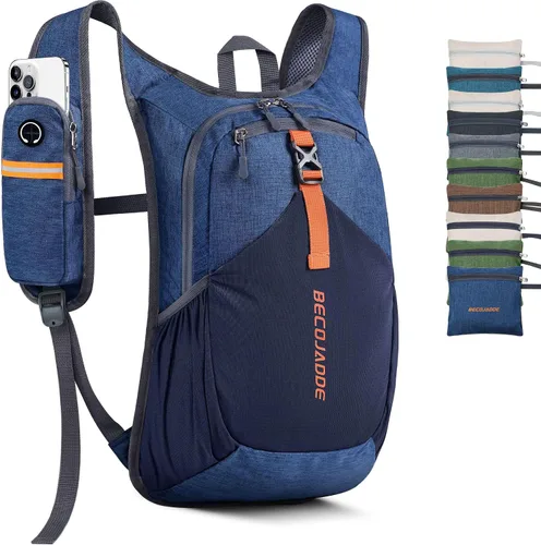Vista 25 de BECOJADDE - Mochila de senderismo pequeña de 15 L para hombres y mujeres, plegable, ultraligera, para viajes, camping, actividades al aire libre