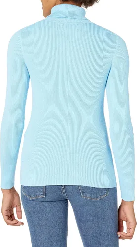 Vista 2 de Tienda Essentials Suéter ligero de manga larga y cuello alto para mujer