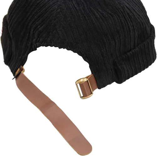 Vista 6 de jerague Gorros sin ala con hebilla de cuero ajustable Street Casual Docker Beanie Skull Caps A2-negro/caqui (paquete de 2)