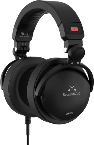 Vista 7 de SoundMAGIC HP151 - Auriculares con cable para monitoreo y grabación, auriculares estéreo de alta fidelidad cerrados para audiófilos, funcionan