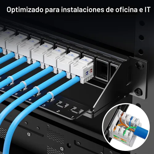 Vista 4 de Cable Matters Panel de conexión Keystone de 1U de 24 puertos con gestión