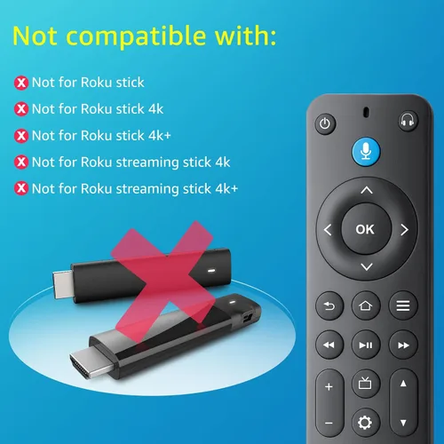 Vista 3 de Control remoto por voz de repuesto para Fire Stick/Amazon Toshiba Insignia Fire Smart TV (1ª/2ª/3ª generación)