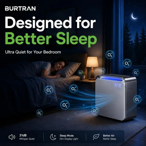 Vista 5 de BURTRAN Purificador de aire HEPA para habitación grande en el hogar de hasta 1,360 pies cuadrados, Nano-Oxy™ HEPA14, con pantalla de calidad