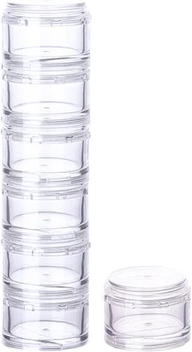 Vista 14 de Organizador de píldoras apilable, estuche de píldoras de viaje de 7 días, pastillero para bolsillo, contenedor portátil de vitaminas y medicamentos