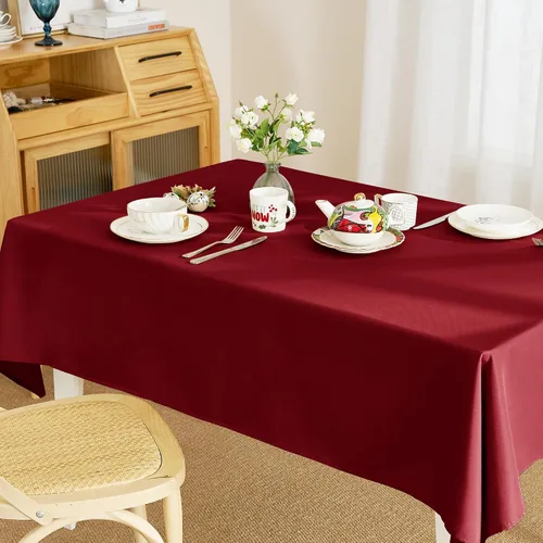 Vista 13 de RYB HOME - Mantel rectangular de Patchwork colorido - Mantel a prueba de derrames y resistente a los arañazos para mesa de 6 pies con flores