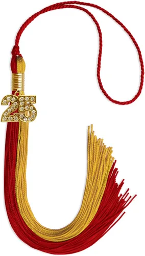 Vista 155 de Endea Graduation Borla de doble color con dije dorado (negro/oro brillante, 2022)