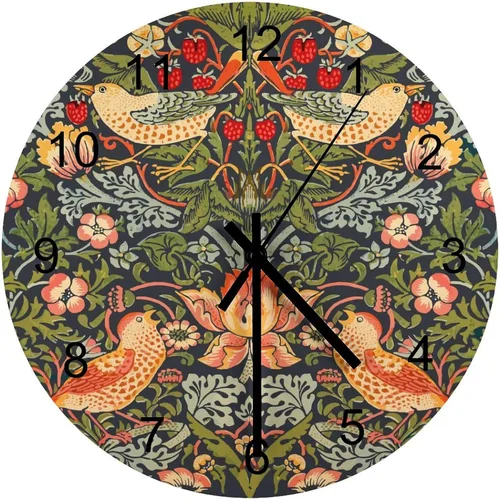 Vista 41 de Reloj de Pared de Flores Silencioso Sin Tictac Operado por Batería, Caricatura de los 70s Linda Flor Abstracta Pastel Margarita Reloj Floral
