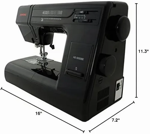 Vista 11 de Máquina de coser Janome Heavy Duty HD-3000 Black Edition con kit de acolchado de bonificación de 6 piezas