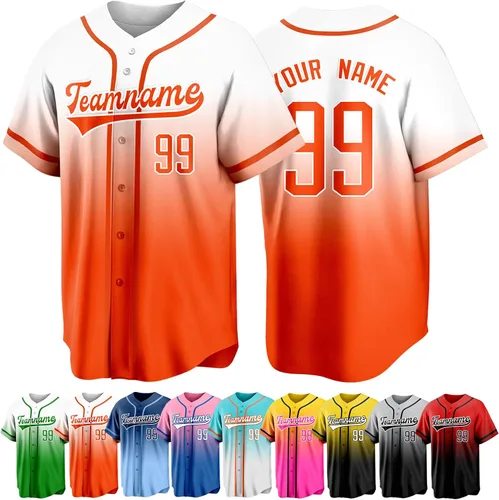 Vista 19 de Custom Baseball Jersey Personalized Short Sleeve Team Sport Uniform Baseball Shirt for Men Women Youth Boy