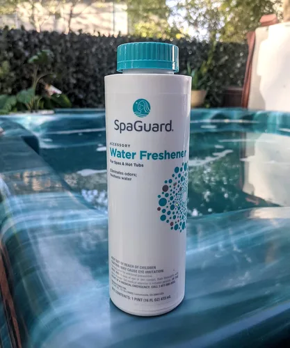 Vista 2 de SpaGuard Ambientador de agua para spas y jacuzzis, 16 onzas, individual, elimina olores, refresca el agua, hace que los spas y jacuzzis huelan fresco