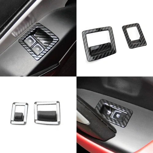 Vista 8 de Interruptor de elevación de ventana de puerta de fibra de carbono cubierta moldura accesorios para 2014 2015 2016 2017 2018 Chevrolet Corvette C7