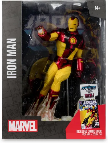 Vista 9 de McFarlane Marvel Iron Man - Juguete coleccionable a escala 1:6 con escena y cómic (Iron Man #256)