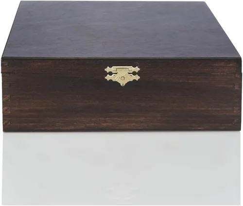 Vista 3 de Caja de almacenamiento de madera/estuche para piezas de ajedrez de tamaño estándar - Ajedrez no incluidos