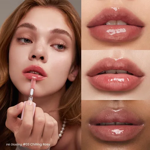 Vista 5 de Peripera Ink Glasting - Brillo de labios antiadherente, acabado de alto brillo, labios de aspecto más completo, fórmula nutritiva, uso duradero 003