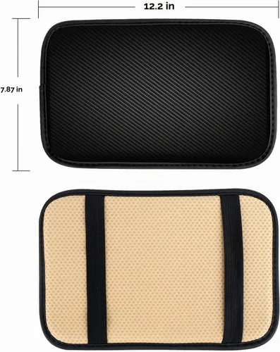 Vista 3 de Amiss almohadilla para consola central del auto, ajuste universal, impermeable, funda para la caja del reposabrazos del asiento, de piel sintética