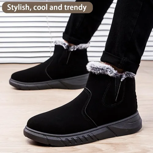 Vista 3 de Men's Snow Boots, Comfortable Wide Width Winter Boots, Insulated Winter Snow Boots with Anti Slip Rubber Outsole, Soft Lightweight Men Duck Rain