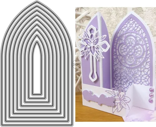 Vista 22 de DzIxY Troqueles de corte de metal con borde de encaje para kit de fabricación de tarjetas, troqueles de papel de relieve, plantillas de máquina de 10