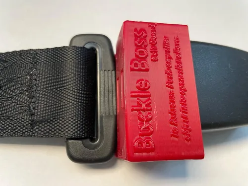 Vista 6 de Blue Buckle Boss Classic II - Bloqueo para cinturón de seguridad y protector de cinturón de seguridad, fabricado con ácido poliláctico fuerte Azul