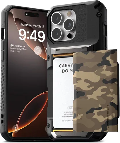 Vista 27 de VRS DESIGN Damda Glide Pro - Funda para iPhone 12 Pro Max, con [4 tarjetas] Premium Robusta [Semiautomática] Funda para tarjeta de crédito