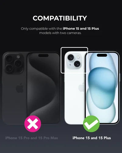 Vista 2 de UARMOR - Protector de lente de cámara para iPhone 15 y 15 Plus 9H de vidrio templado y anillo de aluminio delgado, transparente ultra HD, kit