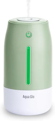 Vista 11 de Aqua Glo Humidificador personal - Niebla fría ultrasónica, batería recargable para 15 horas de uso, tanque de agua de 2 tazas, funcionamiento