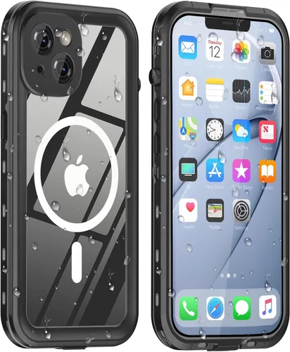 Vista 10 de Funda impermeable diseñada para iPhone 12, cuerpo completo, a prueba de polvo, a prueba de golpes, protector de pantalla integrado