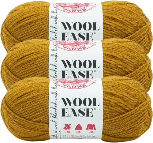 Vista 12 de Lion Brand Yarn, Wool-Ease - Ovillo de punto y ganchillo color rosa, 1
