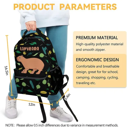 Vista 3 de Mochila para niñas, mochilas escolares para niños y niños, bonita bolsa de libros de animales de 17 pulgadas, bolsas de libros para niñas
